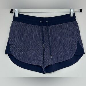 Athleta Blue and White Striped Beachside Bali Linen Shorts Size 2